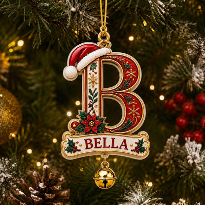 Personalized Christmas Initial Ornament – Custom Name Keepsake