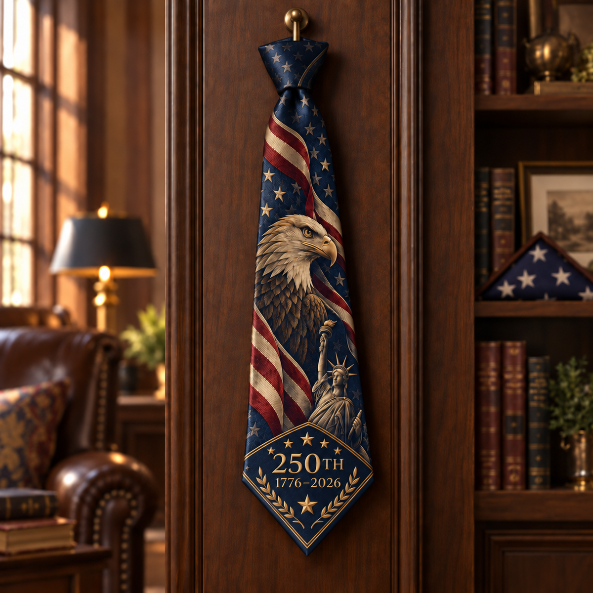 Personalized American Heritage Standard Self-Tie Necktie & Pocket Square Set 🇺🇸🦅