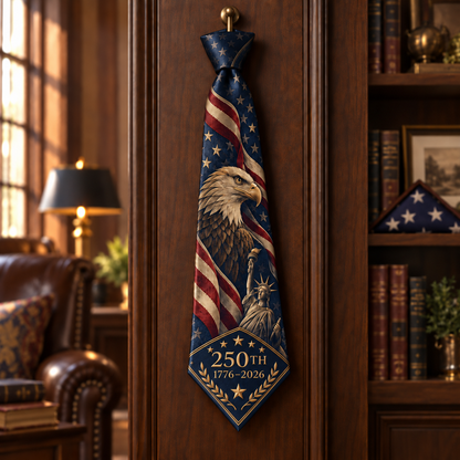 Personalized American Heritage Standard Self-Tie Necktie & Pocket Square Set 🇺🇸🦅