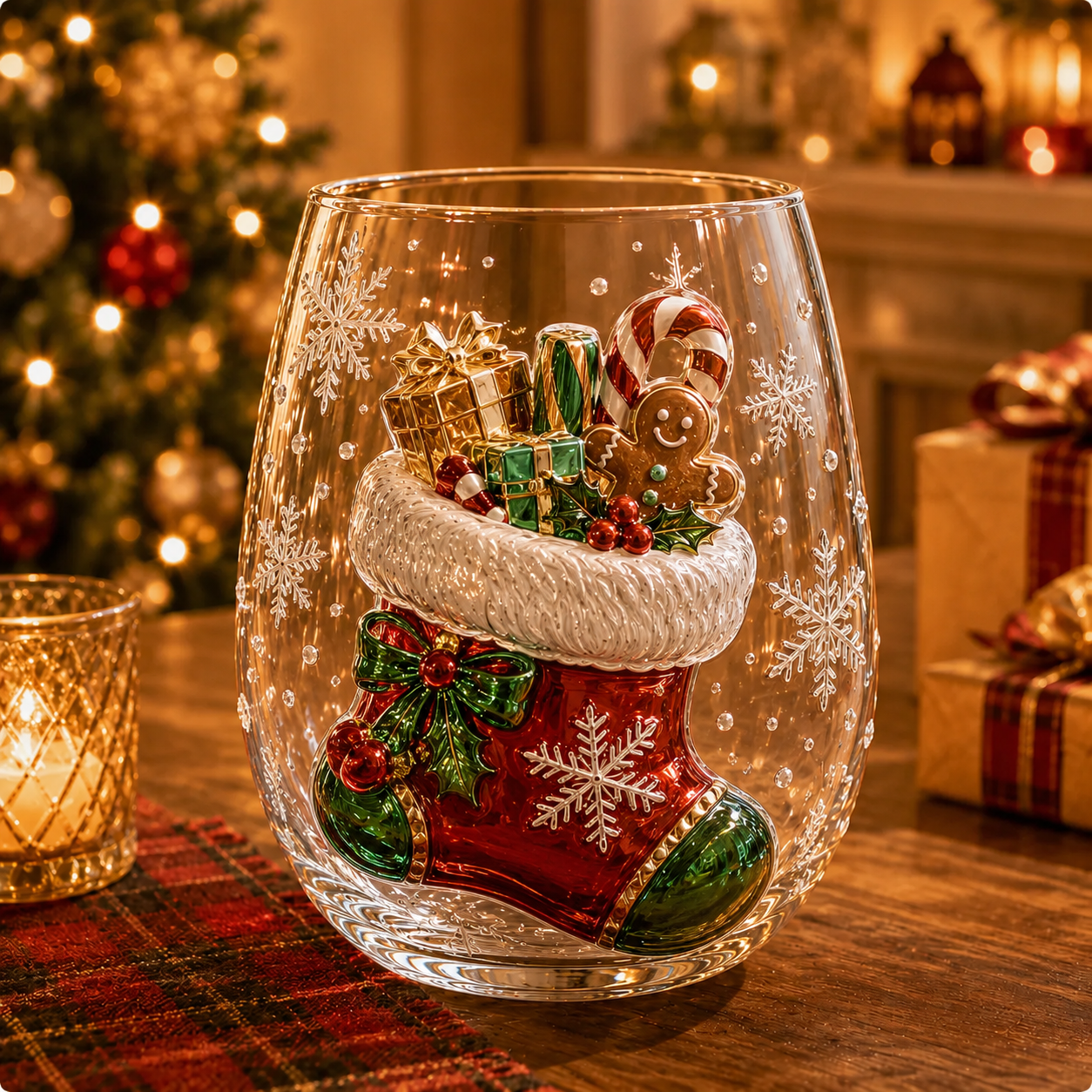 🎅🎅Magical Christmas Glass Cup Collection – Santa, Reindeer, Snowman & Christmas Tree