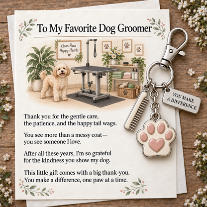 ✨✨ The "You Make a Difference" Appreciation Gift Set – Keychain & Greeting Card ✨