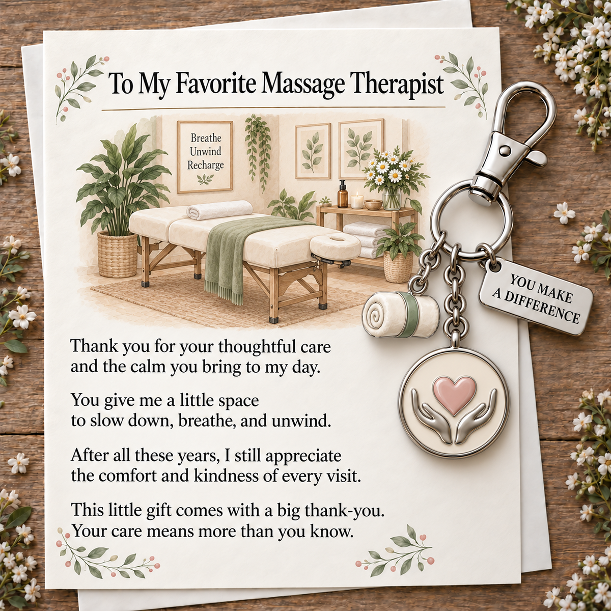 ✨✨ The "You Make a Difference" Appreciation Gift Set – Keychain & Greeting Card ✨