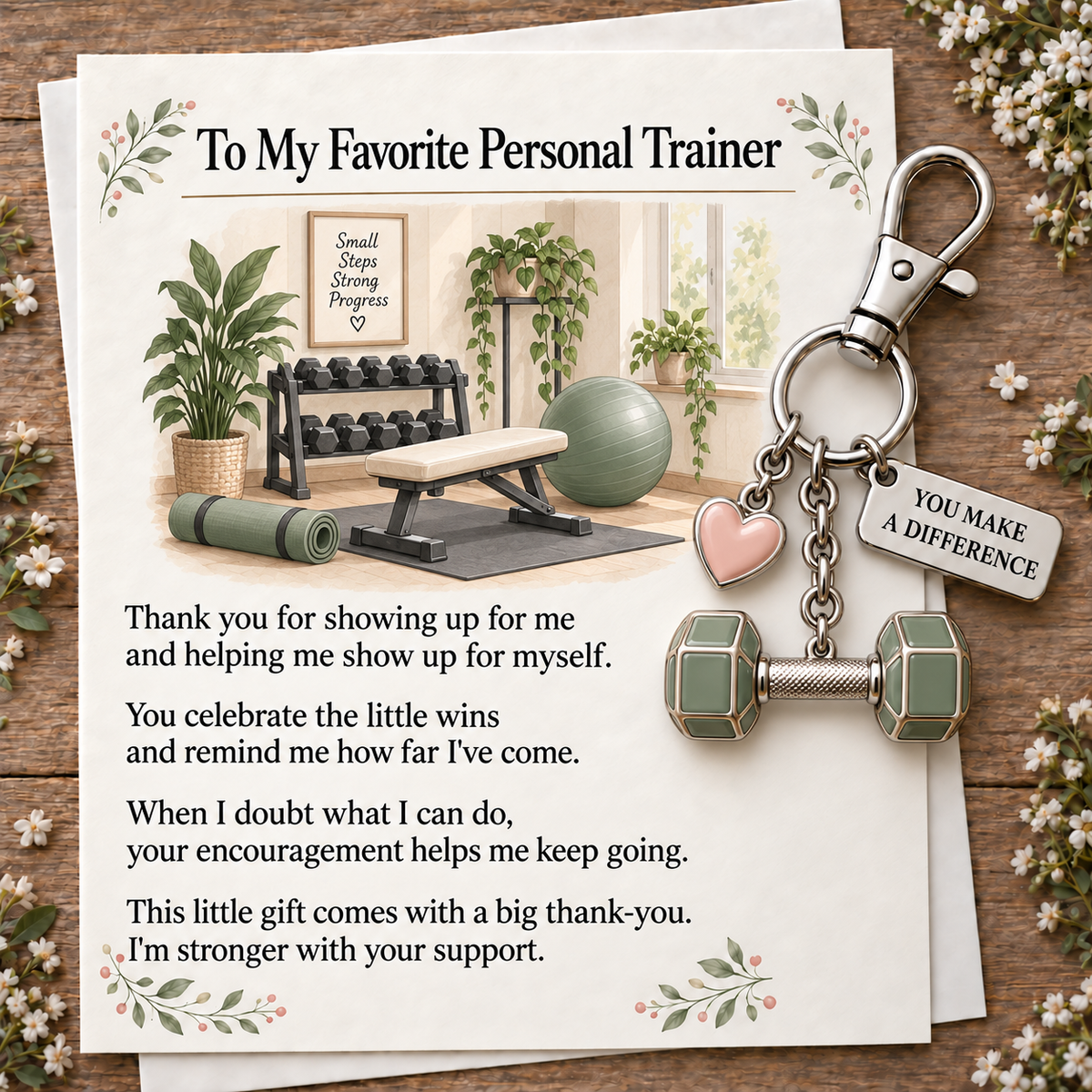 ✨✨ The "You Make a Difference" Appreciation Gift Set – Keychain & Greeting Card ✨