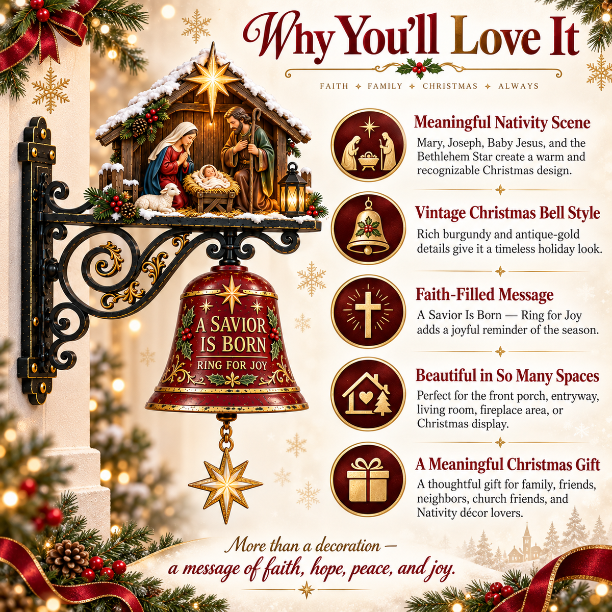 🎅 2026 Christmas Gift 50% Off--✨ Jesus Nativity Christmas Door Bell