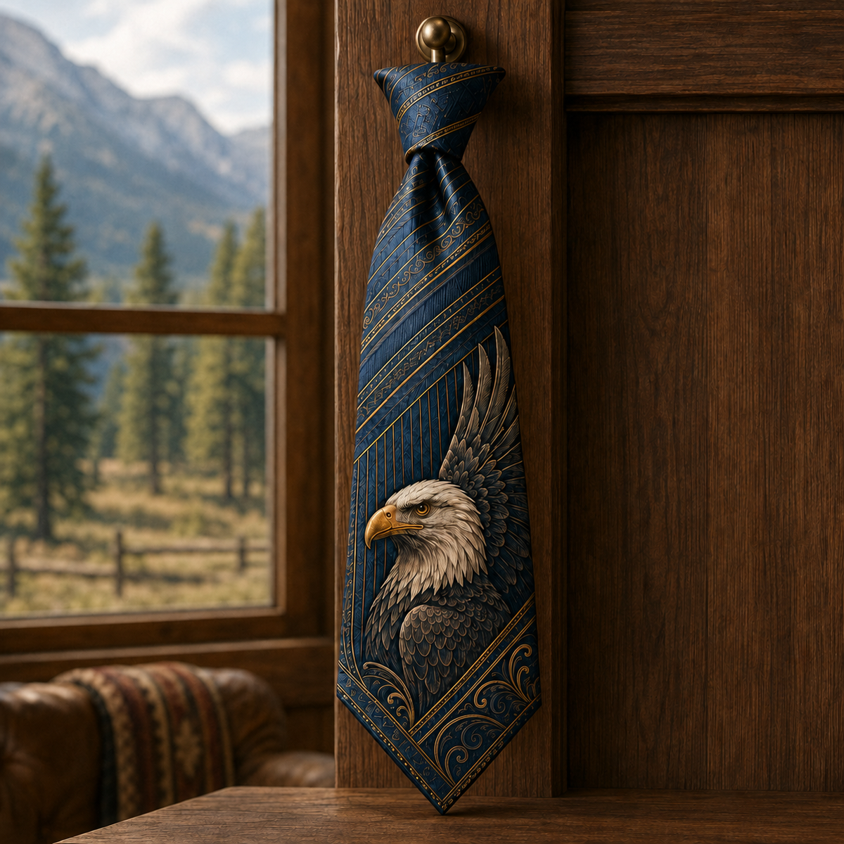 Personalized American Heritage Standard Self-Tie Necktie & Pocket Square Set 🇺🇸🦅