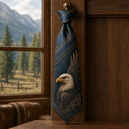 Personalized American Heritage Standard Self-Tie Necktie & Pocket Square Set 🇺🇸🦅