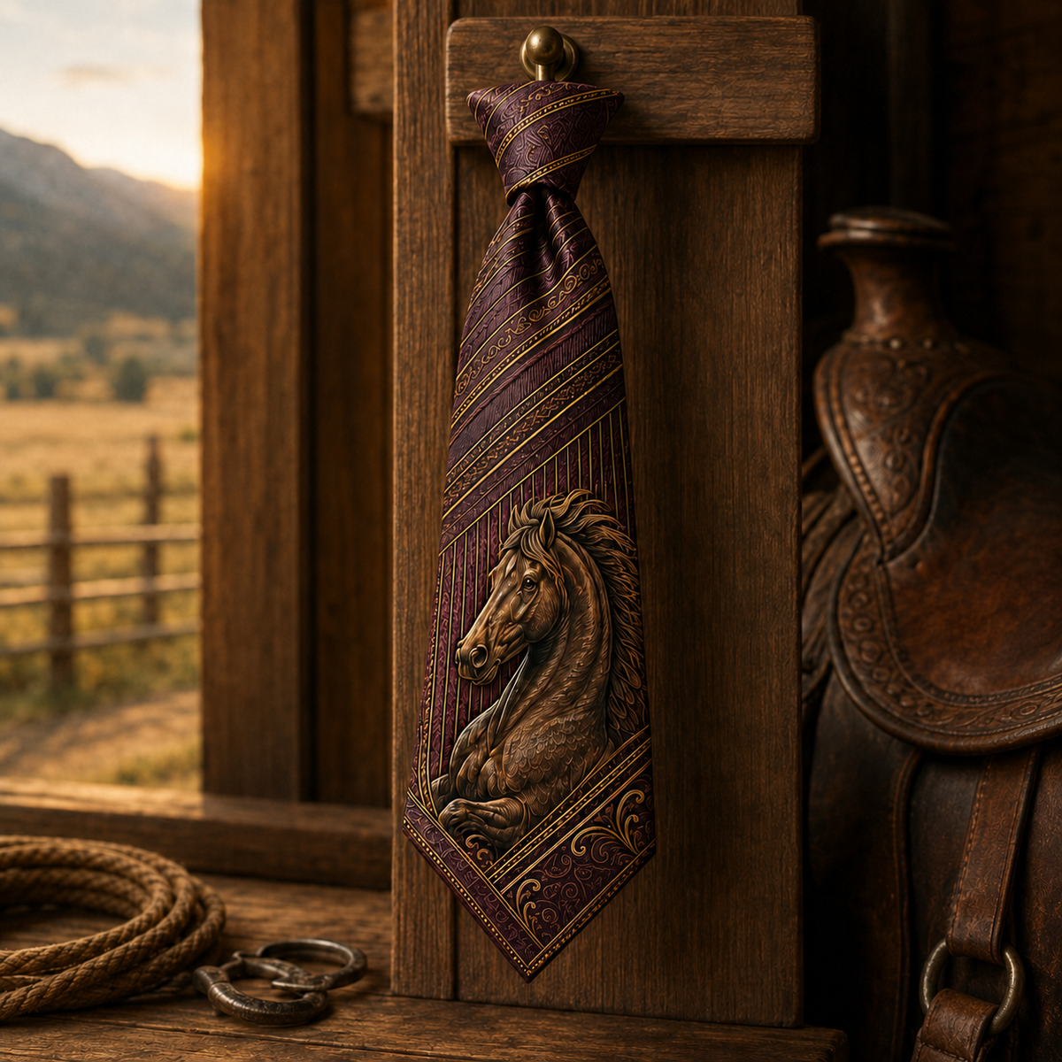 Personalized American Heritage Standard Self-Tie Necktie & Pocket Square Set 🇺🇸🦅