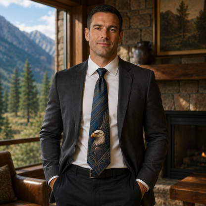 Personalized American Heritage Standard Self-Tie Necktie & Pocket Square Set 🇺🇸🦅