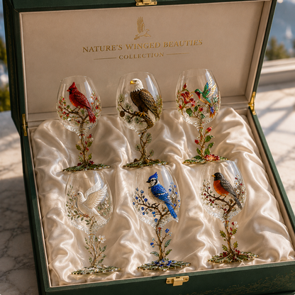 🎅 2026 Christmas Gift 50% Off--🐦 Nature’s Winged Beauties – 3D Bird Wine Glass Collection