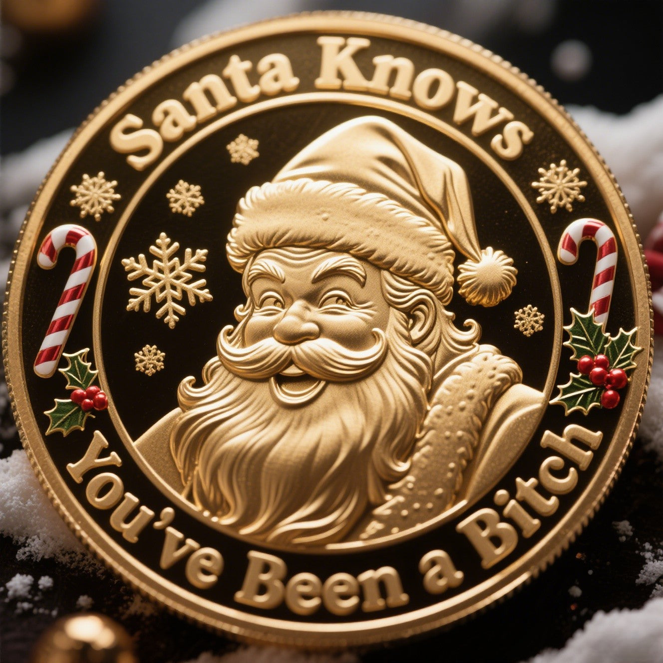 Early Christmas Sale 60%🎅Santa Knows You've Been a Bitch Coin – Funny Christmas Gift