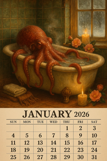 Octopus Bath 2026 Calendar