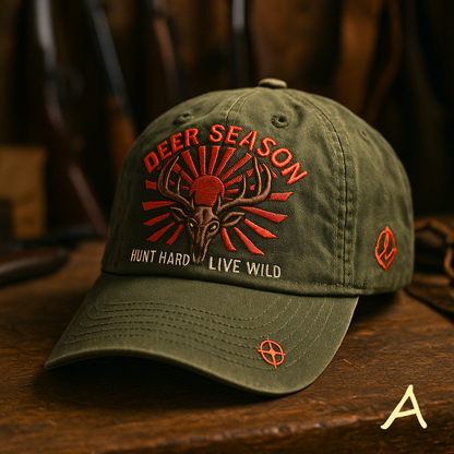 Deer Season Hunting Cap – Hunt Hard, Live Wild Edition
