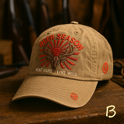 Deer Season Hunting Cap – Hunt Hard, Live Wild Edition