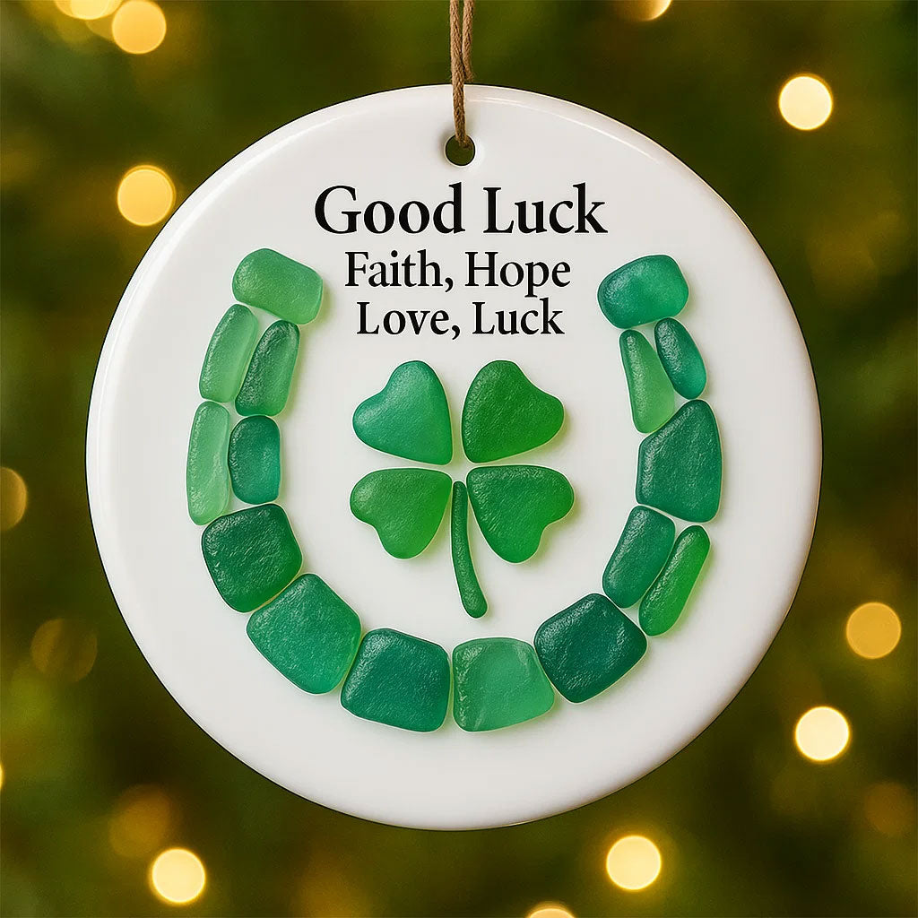 Sea Glass Horseshoe Lucky Decoration🌊✨