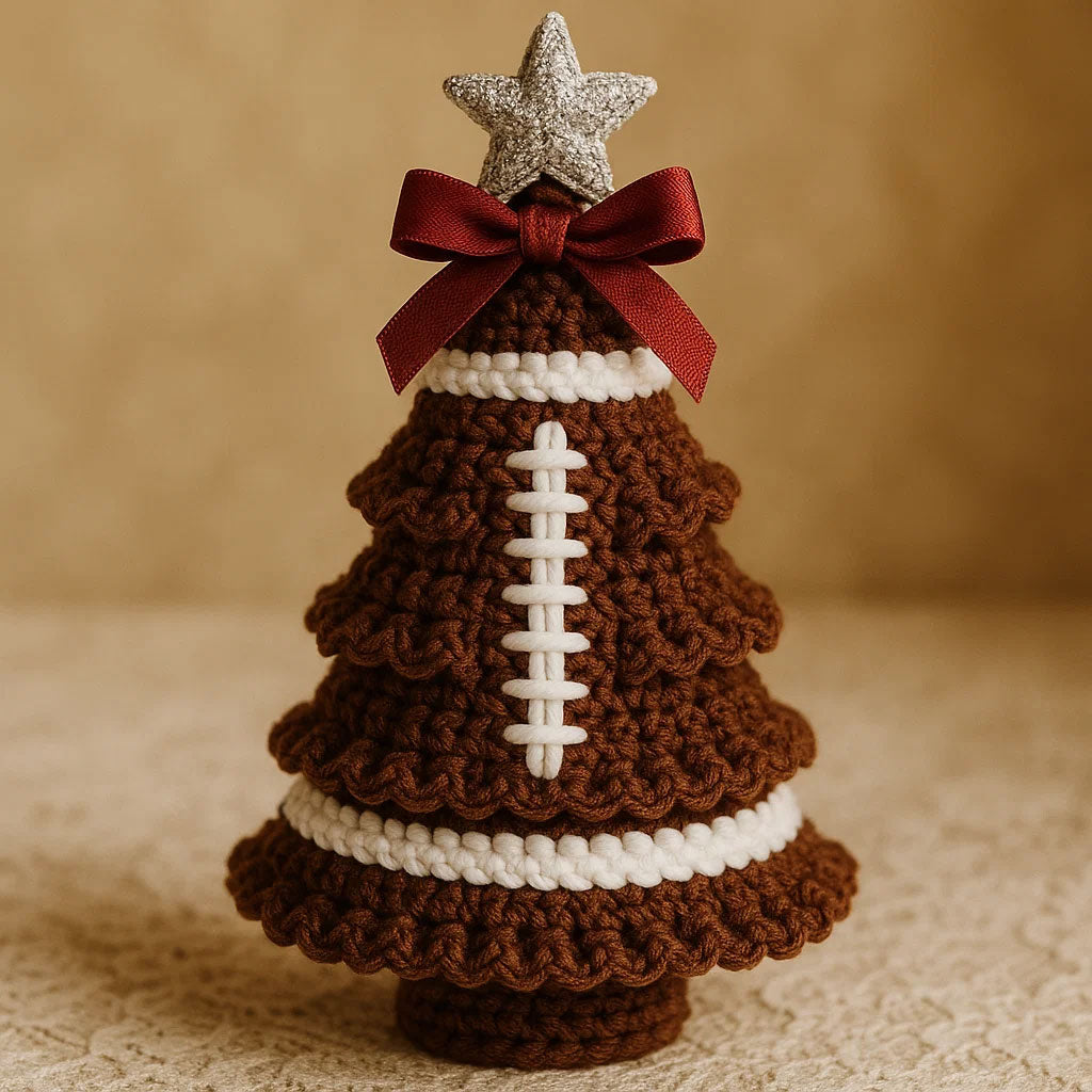 🥰Handmade Football & Baseball Crochet Christmas Tree Ornaments – Sports Fan Holiday Decor & Gifts🎁