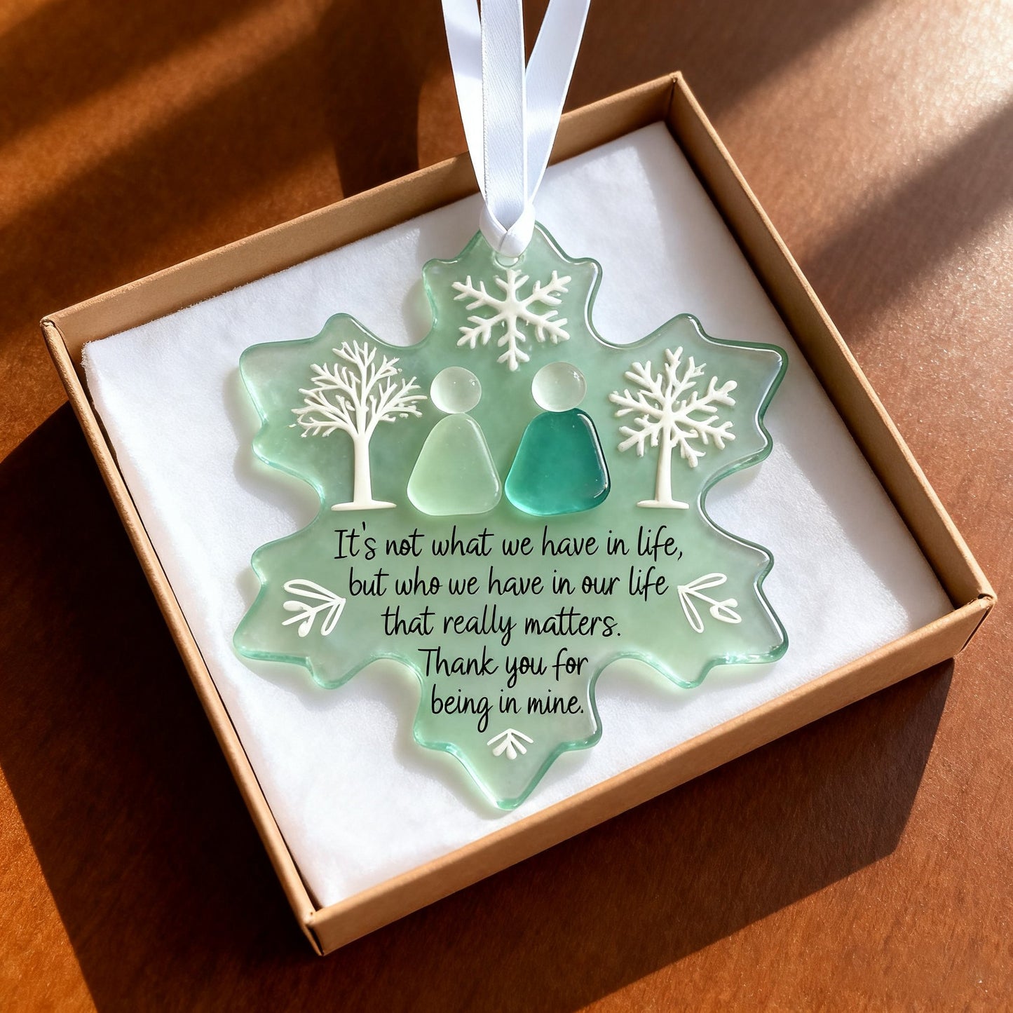🌊Snowflake Sea Glass Friendship Ornament