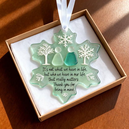 🌊Snowflake Sea Glass Friendship Ornament