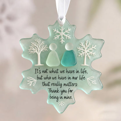🌊Snowflake Sea Glass Friendship Ornament