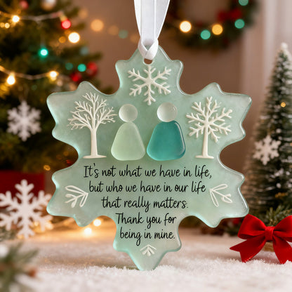 🌊Snowflake Sea Glass Friendship Ornament