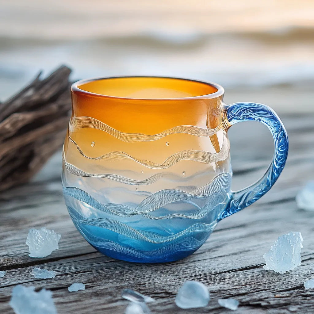 🌊 Sea Glass Sunset Mug
