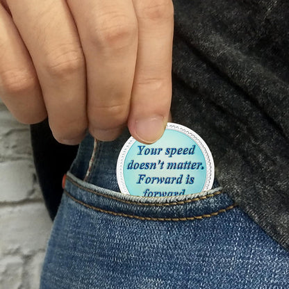 Inspirational Sobriety Coin with 3D Turtle