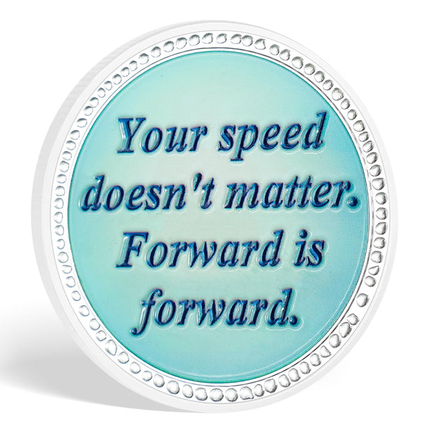 Inspirational Sobriety Coin with 3D Turtle