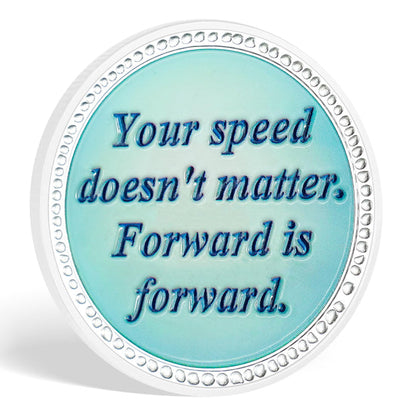 Inspirational Sobriety Coin with 3D Turtle