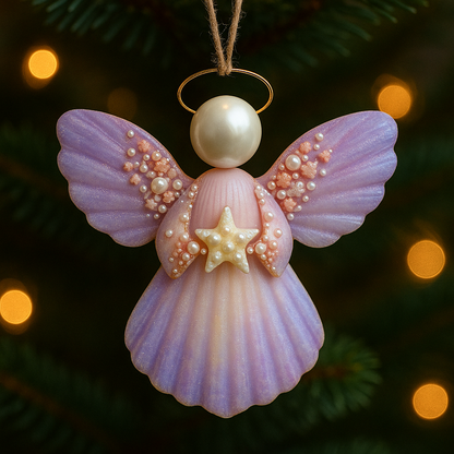 Handcrafted Seashell Angel Ornaments