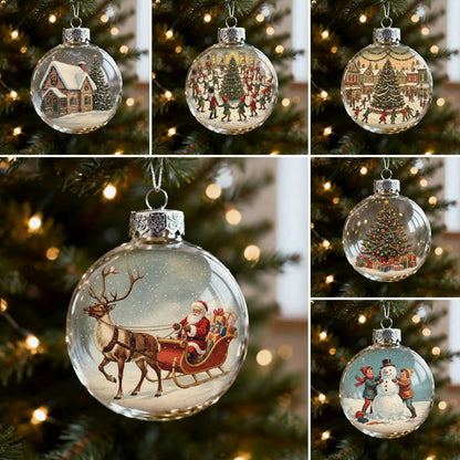 🔥Last Day 49% OFF - Vintage Christmas Scene Bulb Ornaments