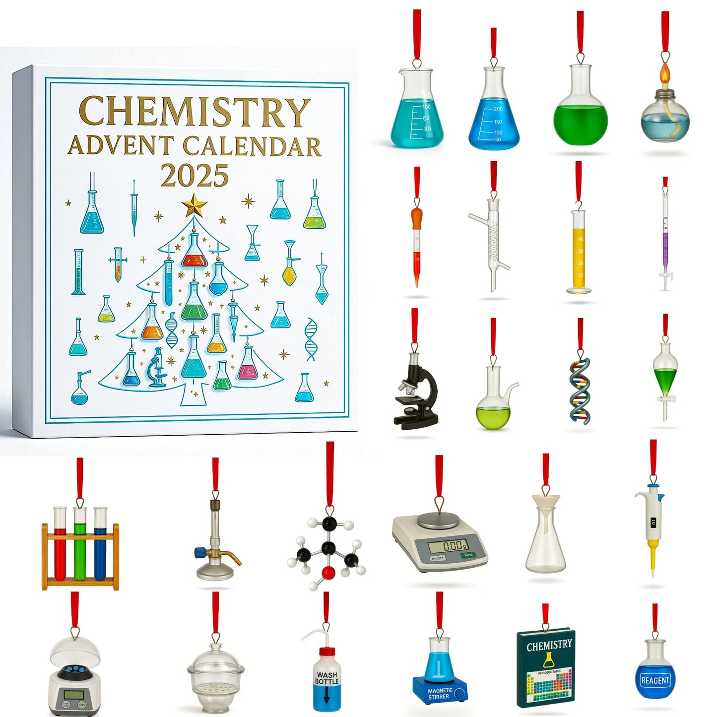 🌲Christmas Gift--2025 Chemistry Advent Calendar - A Scientific Christmas Countdown