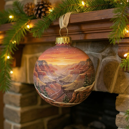 🌎 American Natural Wonders Collection – Hand-Painted Glass Christmas Ornaments