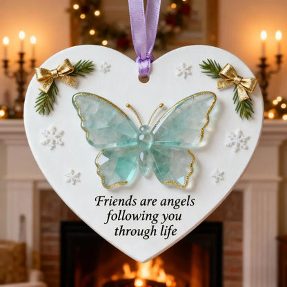 🦋Friends Are Angels Butterfly Christmas Ornament
