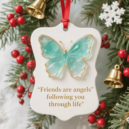 🦋Friends Are Angels Butterfly Christmas Ornament