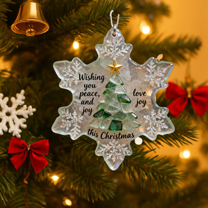 Snowflake Christmas Blessing Ornament