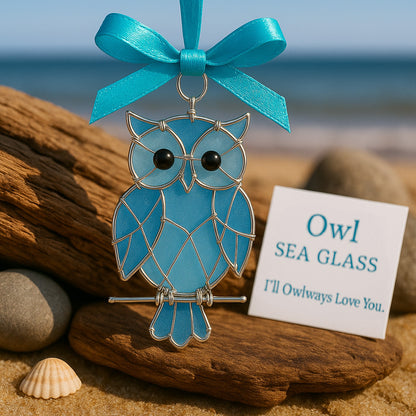 🌊Handmade Sea Glass Bird Ornament