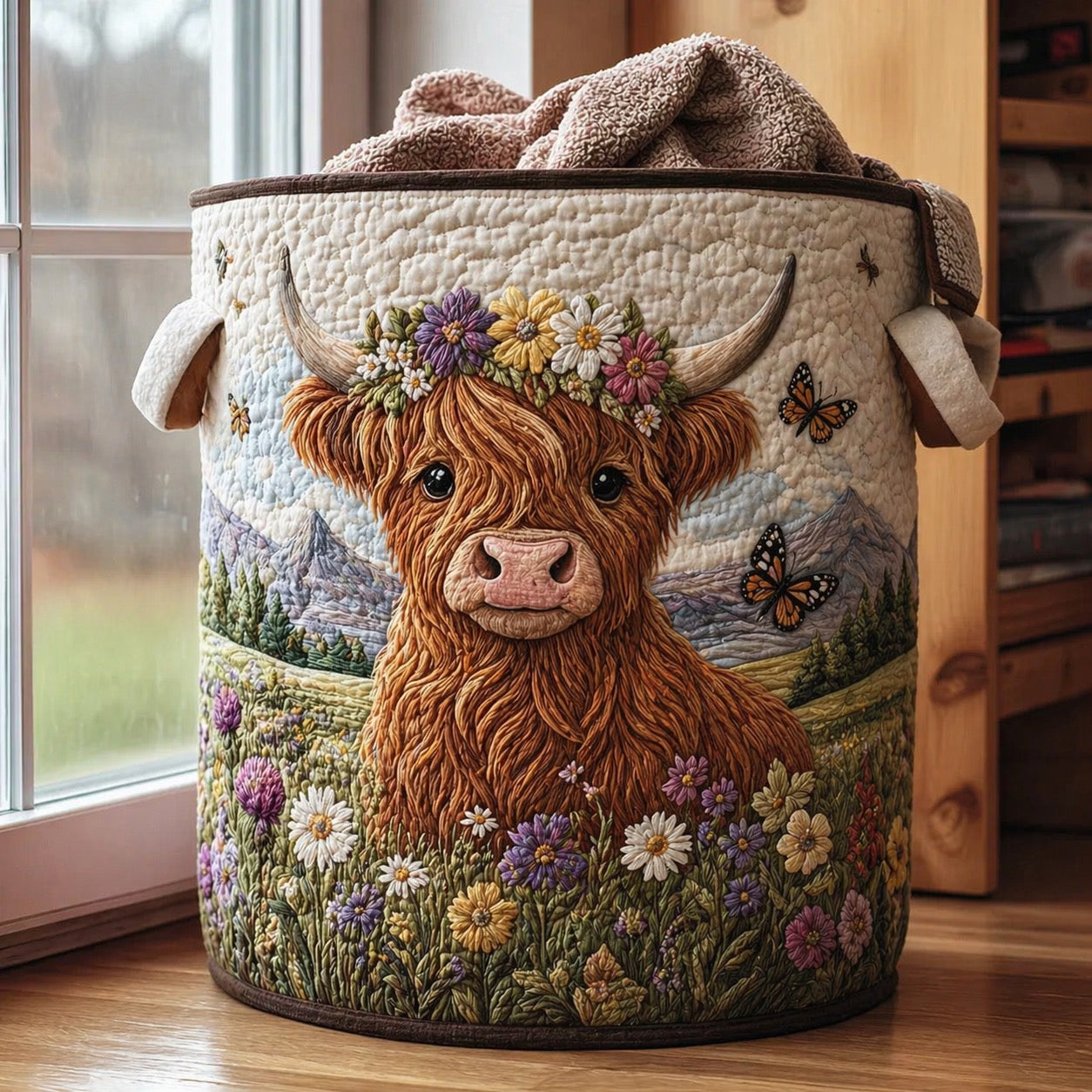 🌱🌱🐂Highland Cow Garden Charm Storage Basket