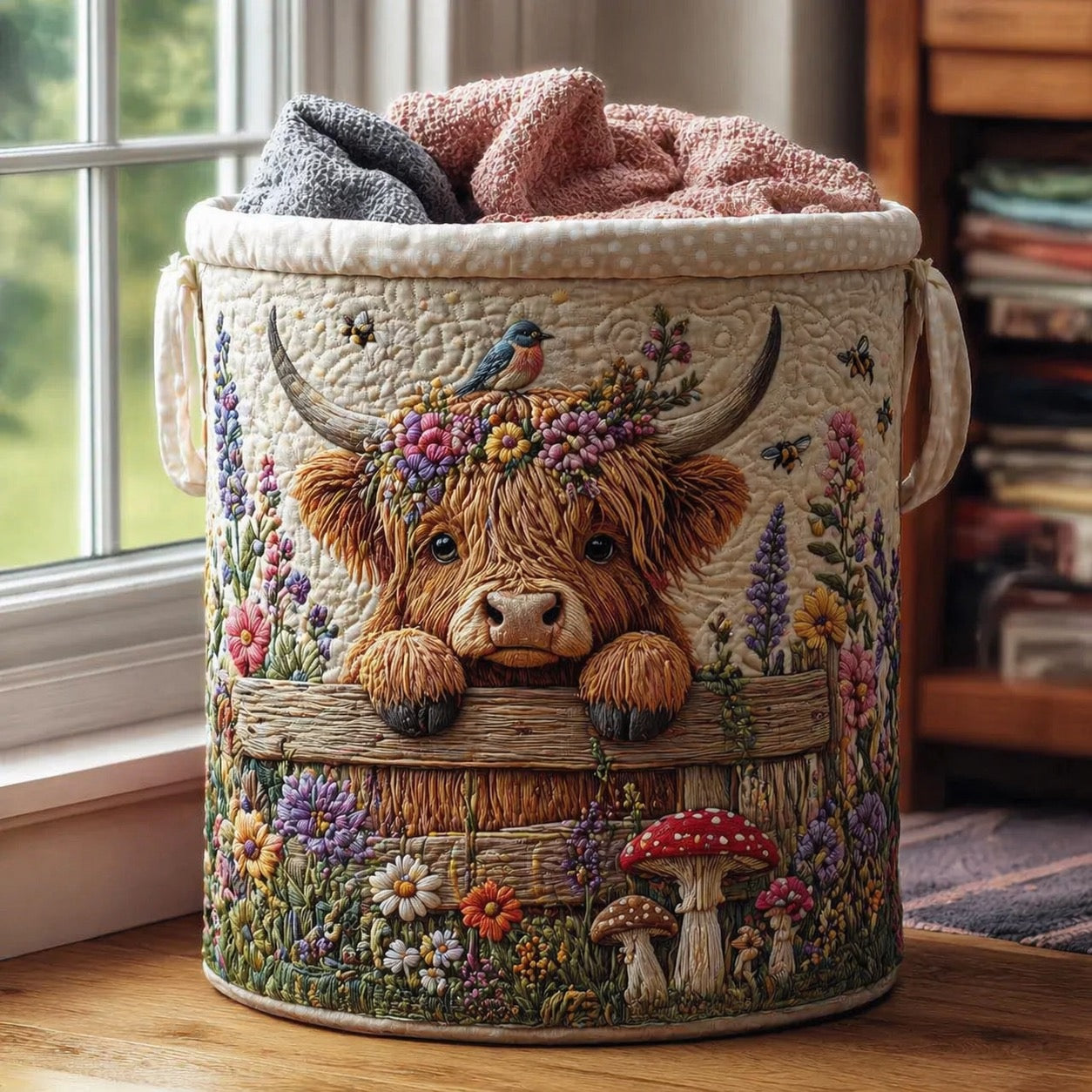 🌱🌱🐂Highland Cow Garden Charm Storage Basket
