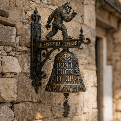 🐾😮Bigfoot Funny Wall Bell – Rustic Sasquatch Doorbell Decor