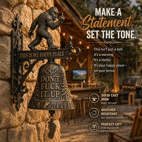 🐾😮Bigfoot Funny Wall Bell – Rustic Sasquatch Doorbell Decor