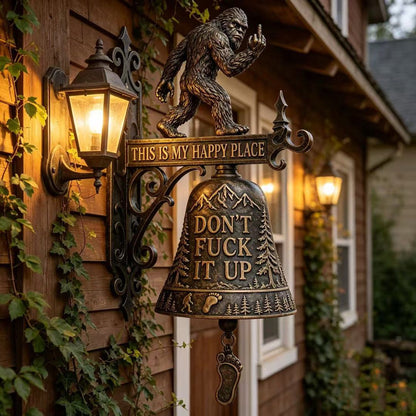 🐾😮Bigfoot Funny Wall Bell – Rustic Sasquatch Doorbell Decor