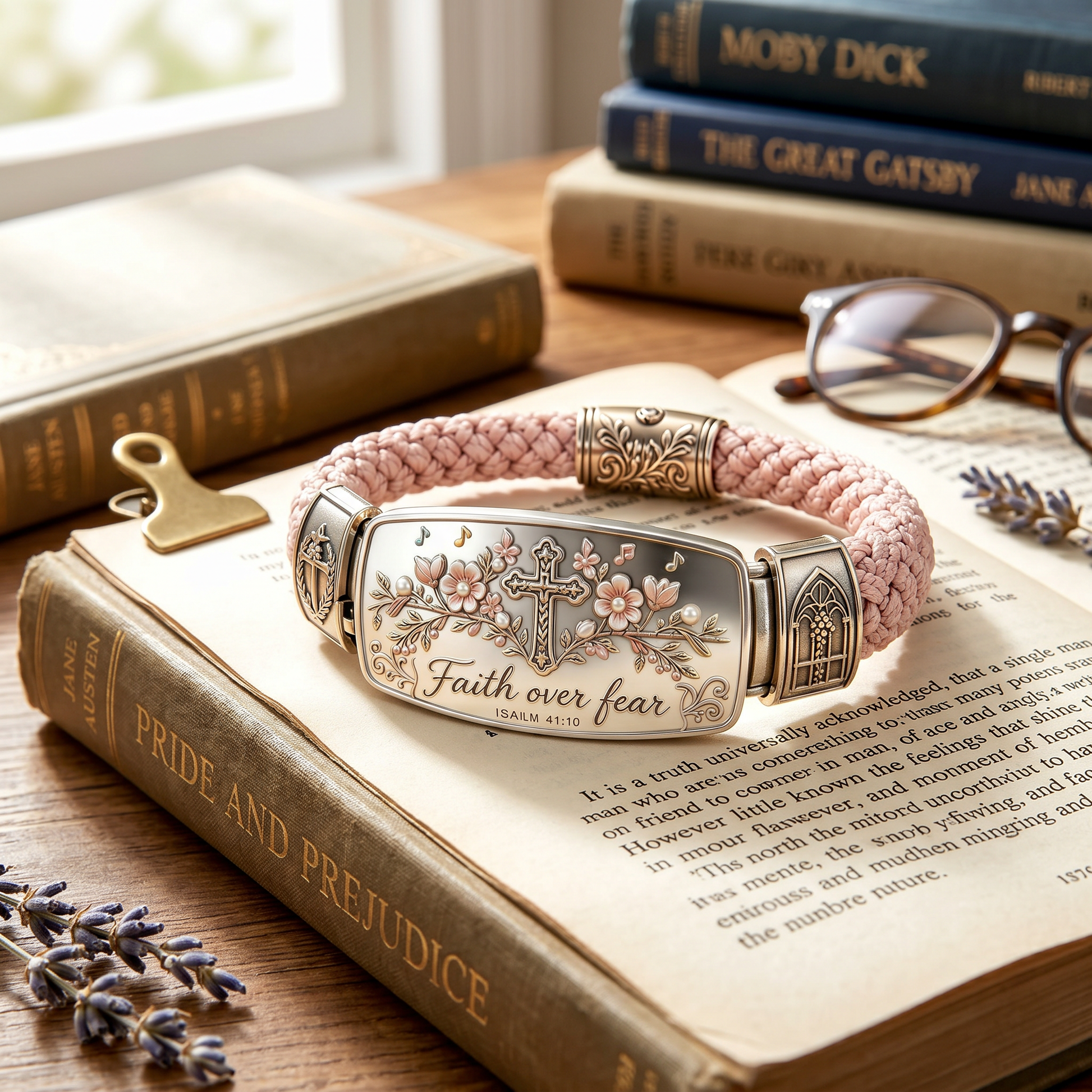 ✝️✝️Faith Over Fear Bracelet – Christian Cross Bracelet Inspired by Isaiah 41:10, Hope, Courage & Divine Strength