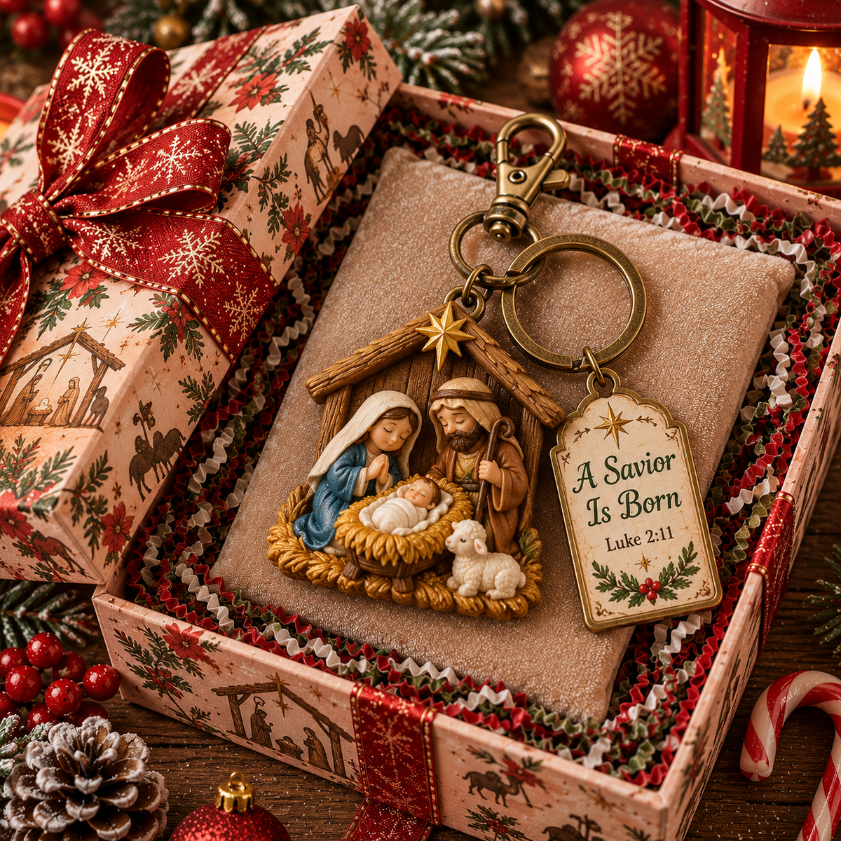 🎅🎅 2026 Christmas Gift 50% Off--🎄🕊️Christian Nativity Keychain – Religious Christmas Keychain Set