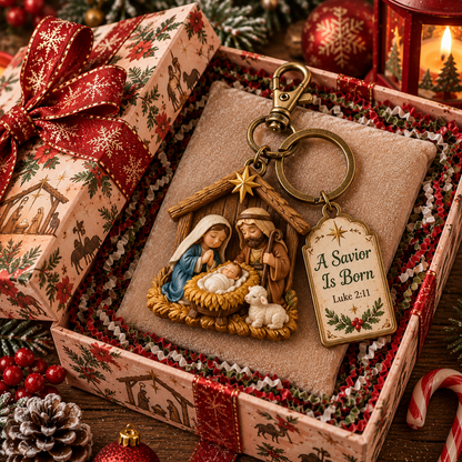 🎅 2026 Christmas Gift 50% Off--🎄🕊️Christian Nativity Keychain – Religious Christmas Keychain Set