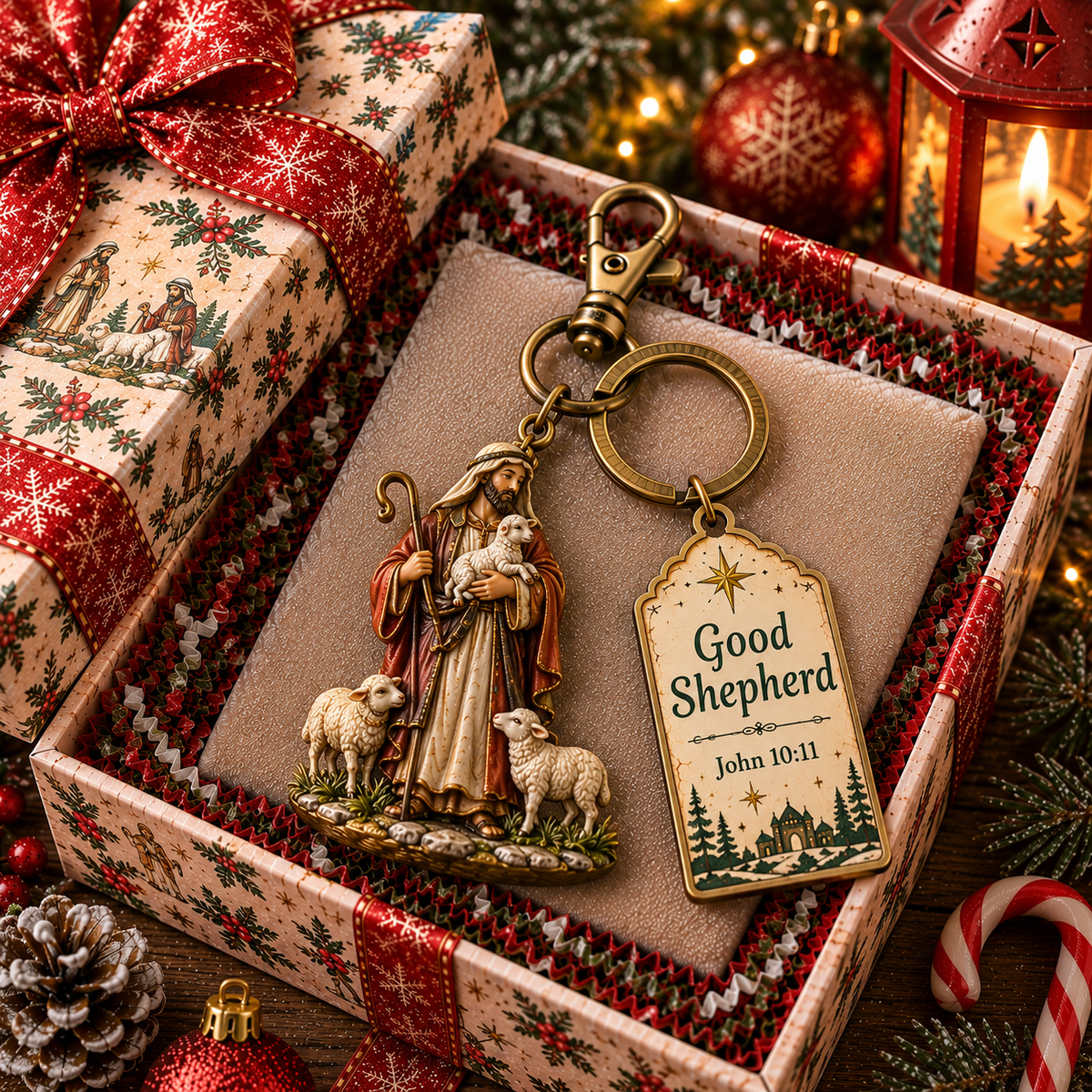 🎅 2026 Christmas Gift 50% Off--🎄🕊️Christian Nativity Keychain – Religious Christmas Keychain Set