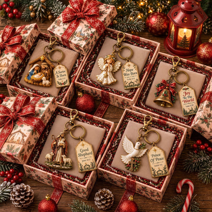 🎅🎅 2026 Christmas Gift 50% Off--🎄🕊️Christian Nativity Keychain – Religious Christmas Keychain Set