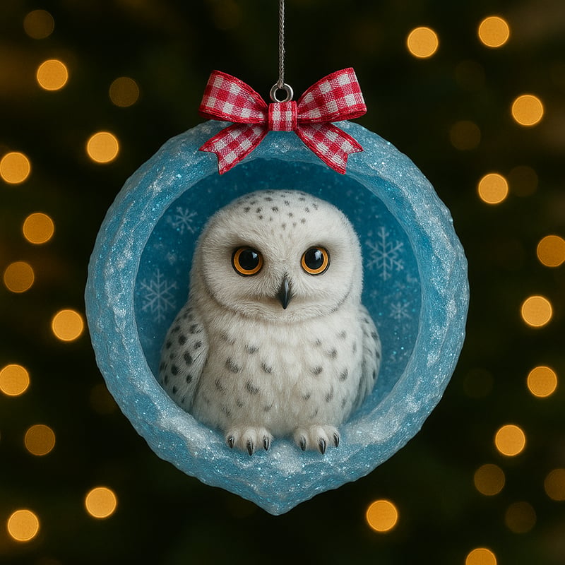 ❄️🦉Ice Crystal Cave Animal Ornaments