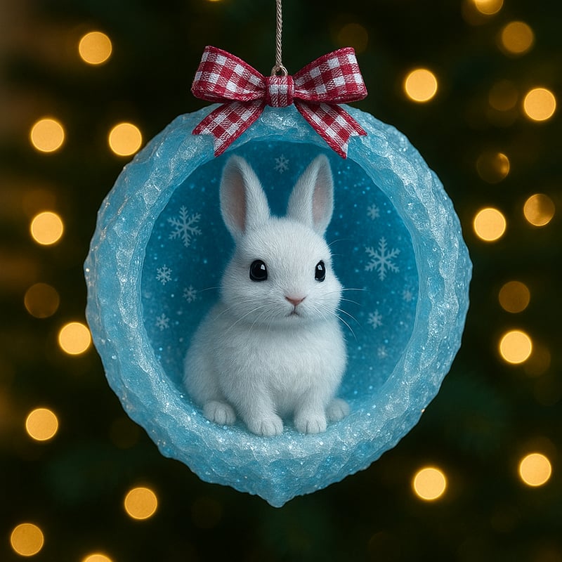 ❄️🦉Ice Crystal Cave Animal Ornaments