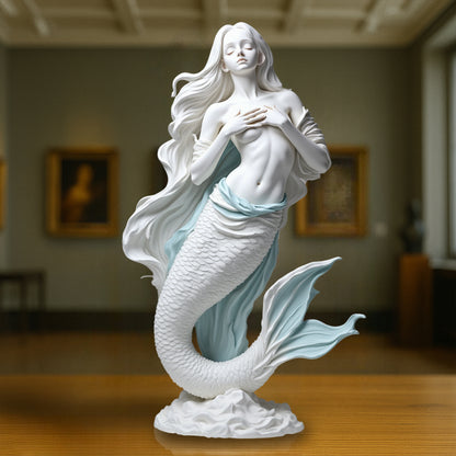 Mythical Ocean Muse - Ethereal Mermaid Goddess Sculpture