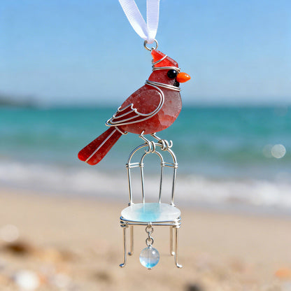 🔥 Black Friday--Cardinal Memorial Sea Glass Ornament
