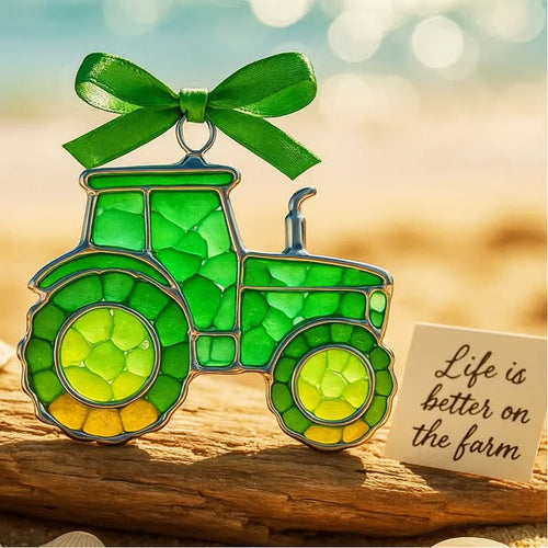 🔥 Black Friday--🚜Tractor Sea Glass Ornament